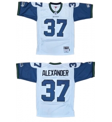 Men Seattle Seahawks  37 Shaun Alexander White Stitched Football Jersey