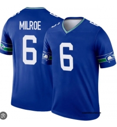 Men Seattle Seahawks 6 Jalen Milroe Light Blue F U S E Vapor Untouchable Limited Stitched Football Jersey