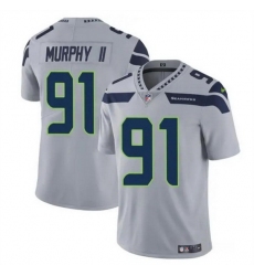 Men Seattle Seahawks 91 Byron Murphy II Grey 2024 Draft Vapor Limited Stitched Football Jersey