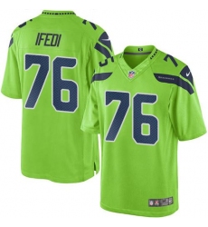 Nike Seahawks #76 Germain Ifedi Green Mens Stitched NFL Limited Rush Jersey