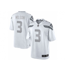 Nike Seattle Seahawks 3 Russell Wilson White Limited Platinum NFL Jersey