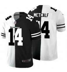 Seattle Seahawks 14 DK Metcalf Men Black V White Peace Split Nike Vapor Untouchable Limited NFL Jersey