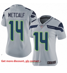 Seahawks 14 D K  Metcalf Grey Alternate Women Stitched Football Vapor Untouchable Limited Jersey