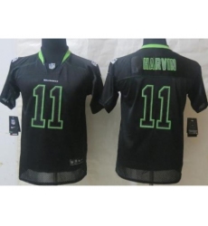 Youth Nike Seattle Seahawks 11 Percy Harvin Lights Out Black Elite NFL Jersey