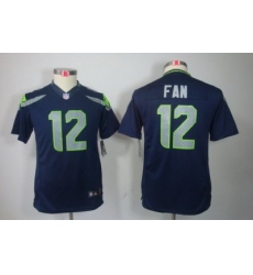 Youth Nike Seattle Seahawks 12# Fan Blue Color[Youth Limited Jerseys]