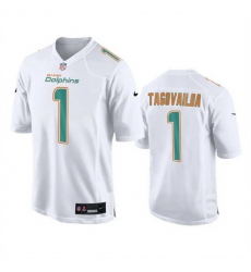 Men Miami Dolphins 1 Tua Tagovailoa White Fashion Vapor Untouchable Stitched Football Jersey