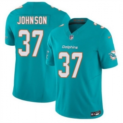 Men Miami Dolphins  37 Isaiah Johnson Aqua 2026 F U S E  Vapor Limited Stitched Football Jersey