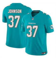 Men Miami Dolphins  37 Isaiah Johnson Aqua 2026 F U S E  Vapor Limited Stitched Football Jersey