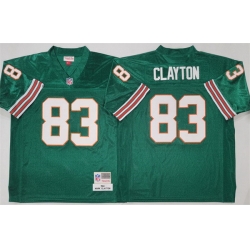 Men Miami Dolphins 83 Mark Clayton Aqua Throwback Stitched Football Jersey