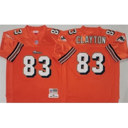 Men Miami Dolphins 83 Mark Clayton Orange Throwback Stitched Football Jersey