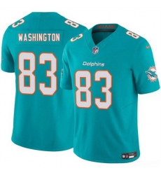 Men Miami Dolphins 83 Tahj Washington Aqua 2025 F U S E  Vapor Limited Stitched Football Jersey