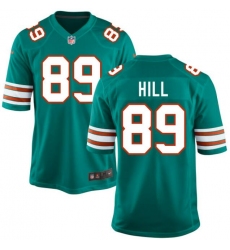 Men Miami Dolphins Julian hill #89 Aqua Throwback Stitched Vapor Limited Jersey