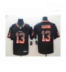 Mens Nike Miami Dolphins 13 Dan Marino Limited Black Rush USA Flag NFL Jersey