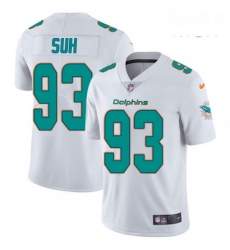 Mens Nike Miami Dolphins 93 Ndamukong Suh White Vapor Untouchable Limited Player NFL Jersey