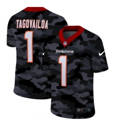 Miami Dolphins 1 Tua Tagovailoa Men Nike 2020 Black CAMO Vapor Untouchable Limited Stitched NFL Jersey