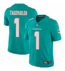 Nike Dolphins 1 Tua Tagovailoa Aqua Green Team Color Men Stitched NFL Vapor Untouchable Limited Jersey