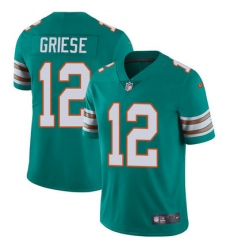 Nike Dolphins #12 Bob Griese Aqua Green Alternate Mens Stitched NFL Vapor Untouchable Limited Jersey