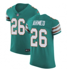 Nike Miami Dolphins 26 Salvon Ahmed Aqua Green Alternate Men Stitched NFL New Elite Jersey