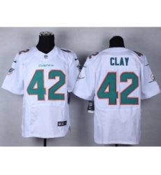 Nike Miami Dolphins 42 Charles Clay white Elite NFL Jersey