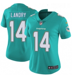 Womens Nike Miami Dolphins 14 Jarvis Landry Elite Aqua Green Team Color NFL Jersey