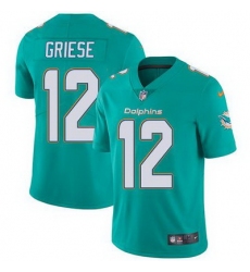 Nike Dolphins #12 Bob Griese Aqua Green Team Color Youth Stitched NFL Vapor Untouchable Limited Jersey