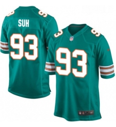 Youth Nike Miami Dolphins 93 Ndamukong Suh Game Aqua Green Alternate NFL Jersey