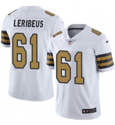 Limited Nike White Mens Josh LeRibeus Jersey NFL 61 New Orleans Saints Rush Vapor Untouchable