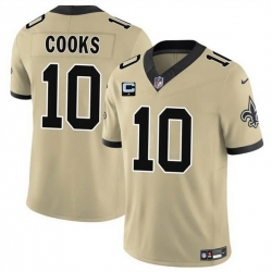 Men New Orleans Saints 10 Brandin Cooks Gold 2025 F U S E  With 1 Star C Patch Alternate Vapor Limited Stitched Football Jersey