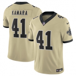 Men New Orleans Saints 41 Alvin Kamara Gold 2025 F U S E  Alternate Vapor Limited Stitched Football Jersey