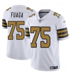 Men New Orleans Saints 75 Taliese Fuaga White 2024 Draft Color Rush Limited Stitched Football Jersey