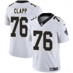 Men New Orleans Saints 76 Will Clapp White 2025 Vapor Limited Stitched Football Jersey