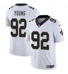 Men New Orleans Saints 92 Chase Young White Vapor Limited Stitched Football Jersey