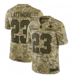 Mens Nike New Orleans Saints 23 Marshon Lattimore Limited Camo 2018 Salute to Service NFL Jersey