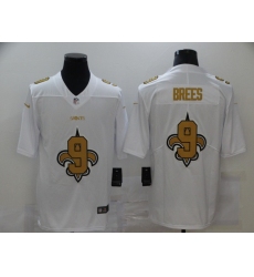 Nike New Orleans Saints 9 Drew Brees White Shadow Logo Limited Jersey