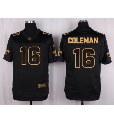 Nike Saints #16 Brandon Coleman Black Mens Stitched NFL Elite Pro Line Gold Collection Jersey