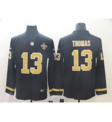 Saints 13 Michael Thomas Black Therma Long Sleeve Jersey