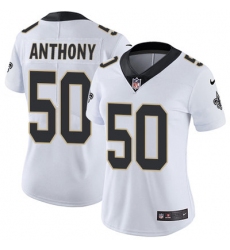 Nike Saints #50 Stephone Anthony White Womens Stitched NFL Vapor Untouchable Limited Jersey