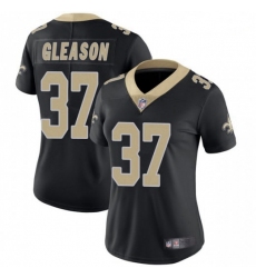 Women New Orleans Saints 37 Steve Gleason Black Vapor Limited Jersey
