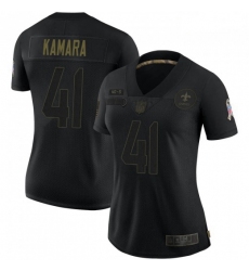 Women New Orleans Saints 41 Alvin Kamara Black Salute To Service Limited Jersey