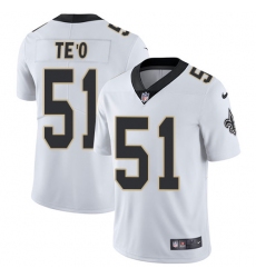 Youth Nike New Orleans Saints 51 Manti Teo White Vapor Untouchable Limited Player NFL Jersey