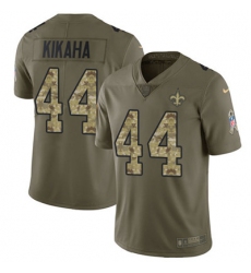 Youth Nike Saints #44 Hau oli Kikaha Olive Camo Stitched NFL Limited 2017 Salute to Service Jersey