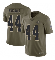 Youth Nike Saints #44 Hau oli Kikaha Olive Stitched NFL Limited 2017 Salute to Service Jersey