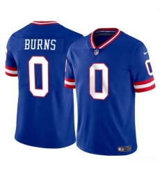 Men New York Giants 0 Brian Burns Blue Throwback Vapor Untouchable Limited Stitched Jersey