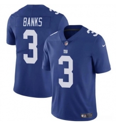 Men New York Giants 3 Deonte Banks Blue Vapor Untouchable Limited Stitched Jersey