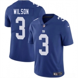 Men New York Giants 3 Russell Wilson Blue 2025 Vapor Untouchable Limited Stitched Jersey