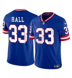 Men New York Giants 33 Hassan Hall Royal Throwback Limited Stitched Jersey