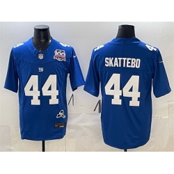 Men New York Giants 44 Cam Skattebo Royal 2025 Draft F U S E  100th Season 26 State Patch Vapor Limited Stitched Football Jersey