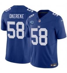 Men New York Giants 58 Bobby Okereke Blue 2025 F U S E With 2 Star C Patch Vapor Untouchable Limited Stitched Jersey Men New York Giants 58 Bobby Okereke Blue 2025 F U S E With 2 Star C Patch Vapor Untouchable Limited Stitched Jersey