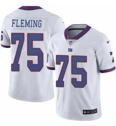 Nike Giants 75 Cameron Fleming White Men Stitched NFL Limited Rush Jersey