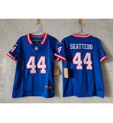 Women New York Giants 44 Cam Skattebo Blue F U S E  Throwback Stitched Jersey